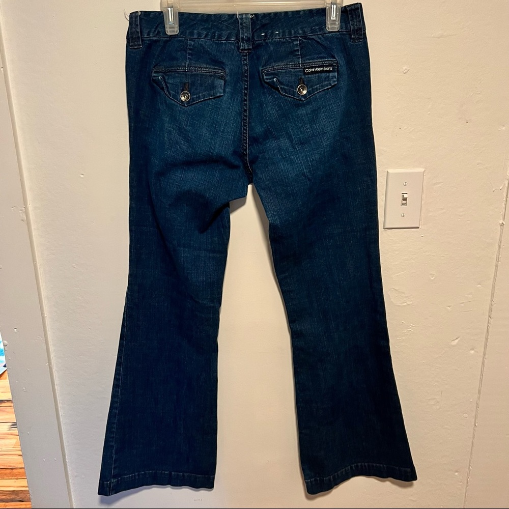 Calvin Klein darkwash Trouser jeans flared bootcut size 8